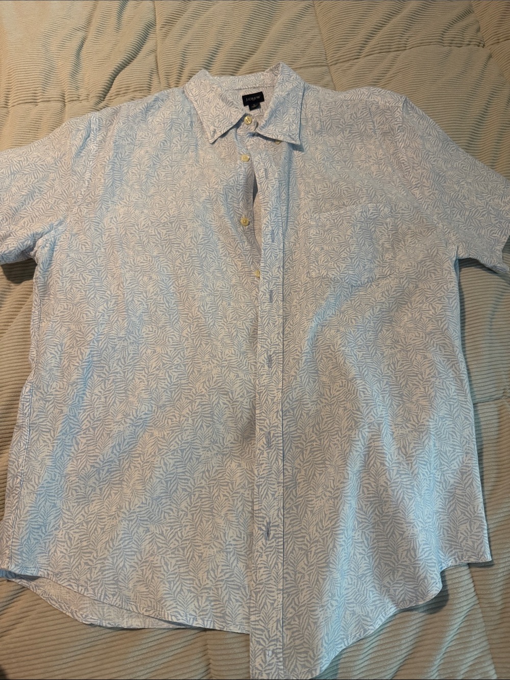 J Crew- Light Blue Patterned Men's Button-Up Shirt